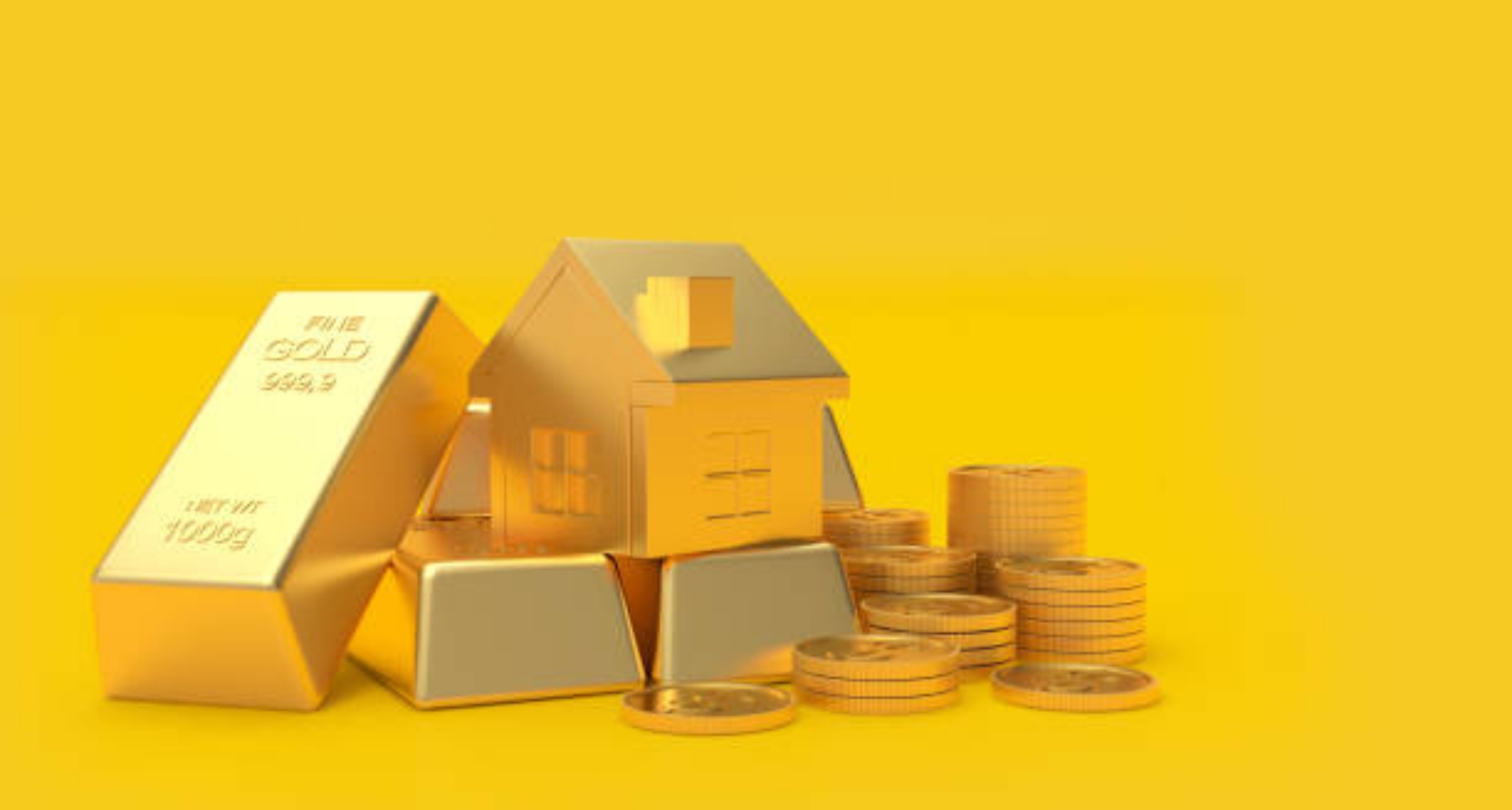 Real estate vs gold comparison chart showing property and gold investment returns
