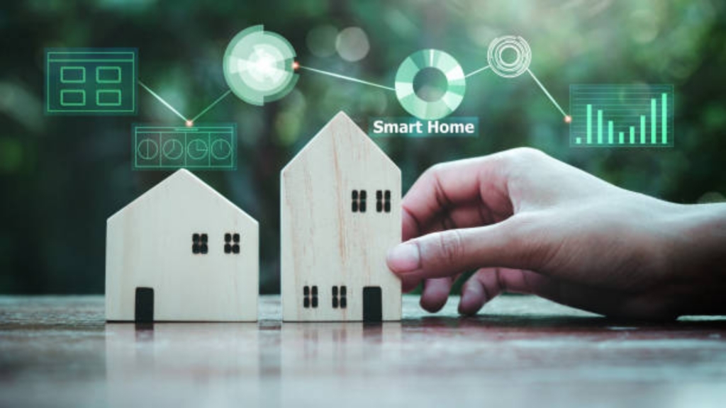 Smart homes interior with connected lighting system