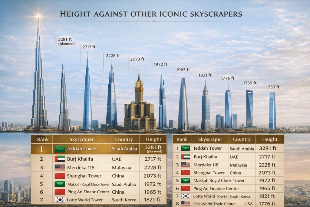 Height Against Other Iconic Skyscrapers