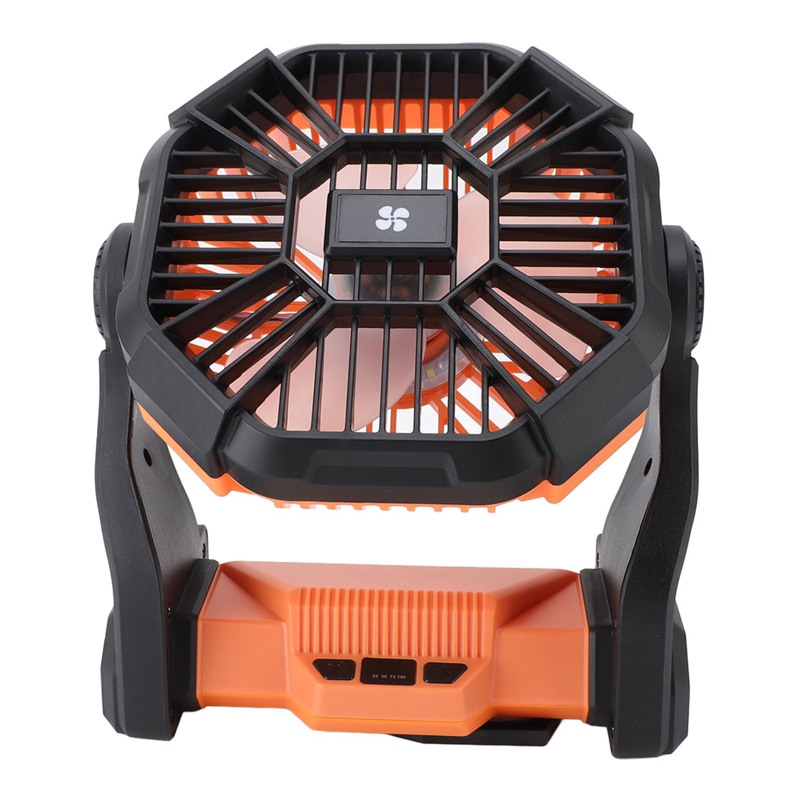 Outdoor Camping Fan Professional Efficient USB Rechargeable Tent Fan Camping Fan With LED Lantern For Camping Outdoor Orange - Image 5