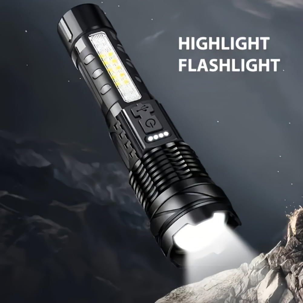 LED Super Powerful Rechargeable Torch Flood Light,Focus Adjustable Water Resistant Handheld Light For Outdoor Camping, Fishing, Hunting, Climbing, Adventure Emergency - Image 8