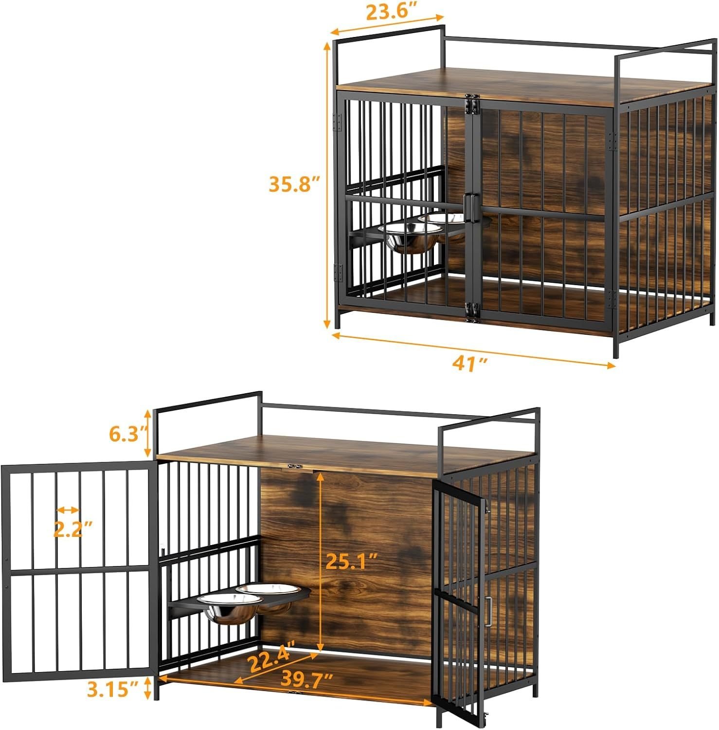 Dog Crate Furniture-Style Cages For Large Dogs Indoor Heavy Duty Super Sturdy 41 - Image 2