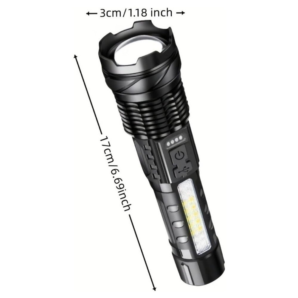 LED Super Powerful Rechargeable Torch Flood Light,Focus Adjustable Water Resistant Handheld Light For Outdoor Camping, Fishing, Hunting, Climbing, Adventure Emergency - Image 7
