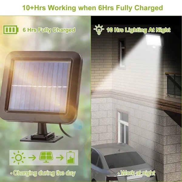 Solar Powered Wall Lights Outdoor 100 LED Beads Motion Sensor Lamp IP65 Waterproof Dusk To Dawn Sensor Light - Image 5