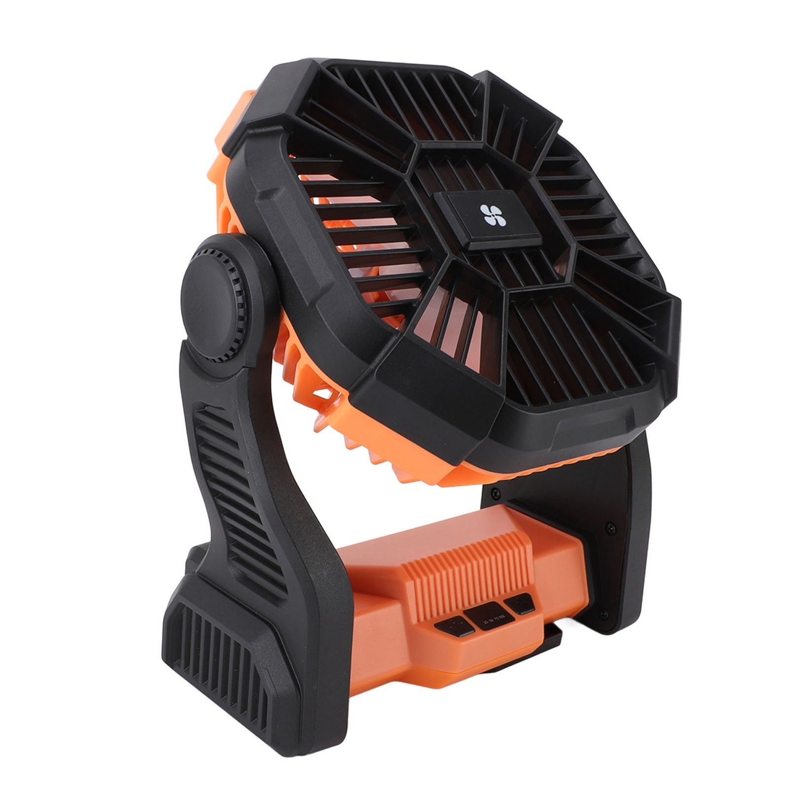 Outdoor Camping Fan Professional Efficient USB Rechargeable Tent Fan Camping Fan With LED Lantern For Camping Outdoor Orange - Image 4