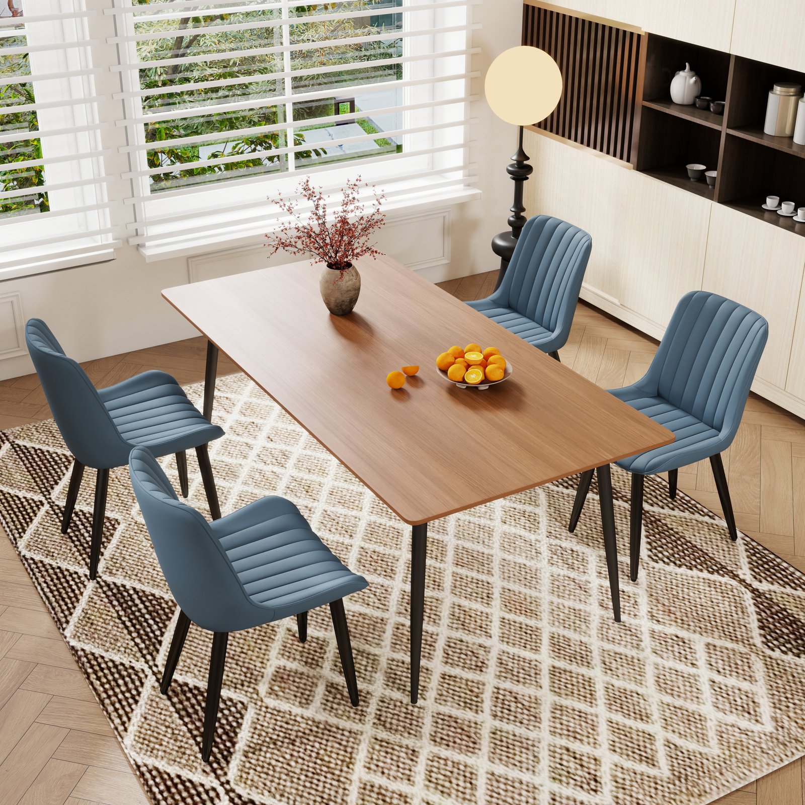 Set Of 2 Modern PU Leather Dining Chairs With Thick Cushions & Metal Legs, Armless Faux Leather Side Chairs For Kitchen, Dining Room - Image 3