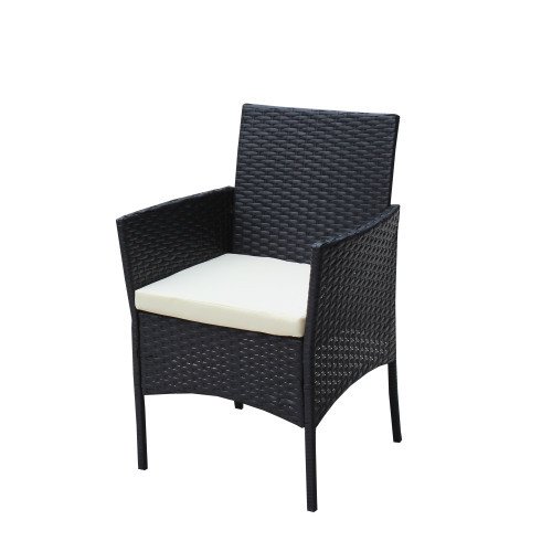 4 PC Rattan Patio Furniture Set Outdoor Patio Cushioned Seat Wicker Sofa Beige Cushion - Image 9