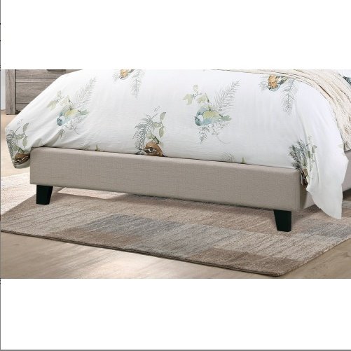 Contemporary 1pc Queen Size Bed Adjustable HB Light Brown Polyfiber Tufted Upholstered Wooden Bedframe Bedroom Furniture - Image 4